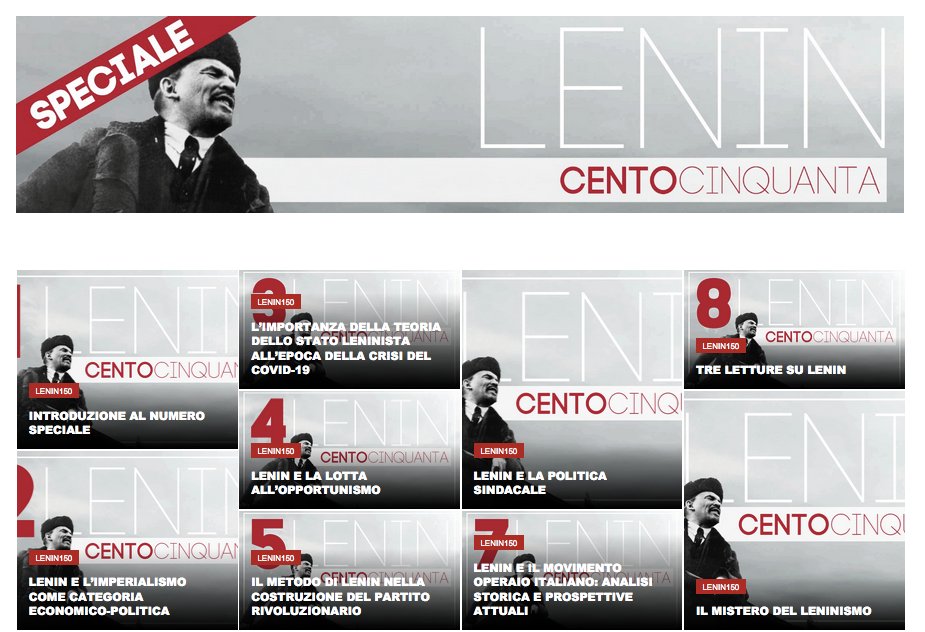 _lordinenuovo's tweet photo. 150 anni fa nasceva #Lenin In occasione di questa ricorrenza l’Ordine Nuovo ha realizzato un numero speciale con contributi e letture che mirano ad approfondire ed analizzare aspetti del pensiero leninista. Leggi qui: https://t.co/KmEsnJCZRC
#Lenin150 #Comunismo #22aprile https://t.co/Qt0FqsI3f6