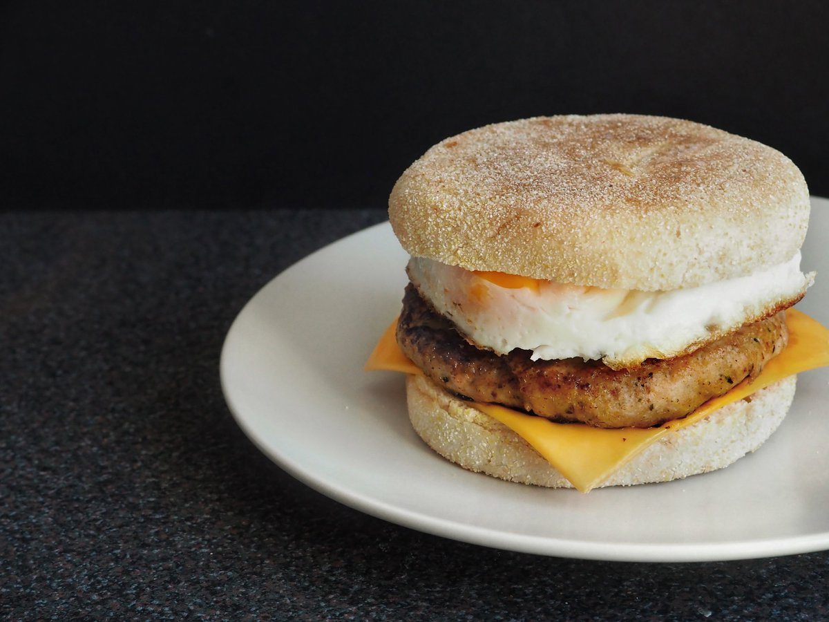 No  @McDonaldsUK's, no problem. I've made my own Sausage and Egg McMuffin for breakfast today. Boom!  #LockdownCooking  #foodie
