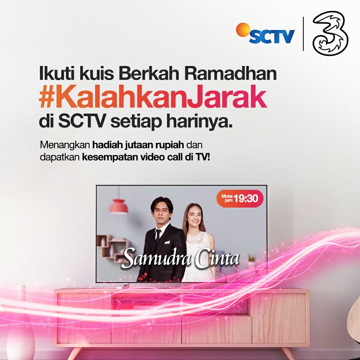 SCTV's tweet photo. Ramadan emang penuh berkah ya! Terbukti dengan hadirnya kuis Berkah Ramadhan #KalahkanJarak dari Tri di SCTV!
Pantengin terus Sinetron “Samudra Cinta” pkl 19.30 WIB. Hadiah menarik yang bisa bikin happy ngejalanin ibadah puasa menanti! Selengkapnya di: https://t.co/vknb4ZjdkJ https://t.co/RvysY6LMCs
