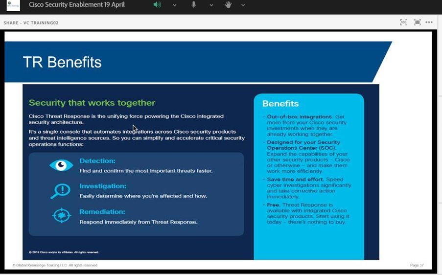 LogicomDisti's tweet photo. The #LogicomCisco UAE team hosted a @CiscoSecurity Technical Partner Training earlier this week! The sessions, delivered remotely over #CiscoWebex, enabled key partners on Cisco Threat Response.
#LogicomEvents #WeAreCisco #RemoteWorking https://t.co/7cKtrTZuTz