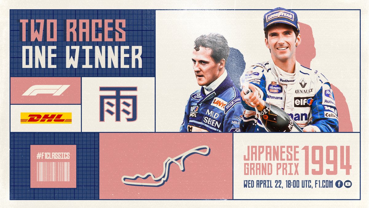 ACM_Media's tweet image. La Rediffusion F1 du Jour 🔙🏎🎞
👉 Le duel au sommet sous les pluies diluviennes de Suzuka 🌧 en 1994 entre le jeune Michael Schumacher et Damon Hill pour le titre de Champion du Monde.
⏰ Ce Mercredi à 20h00 (Horaire française)
#F1 #F1Rewind #JapaneseGP #F11994 #F1Classics