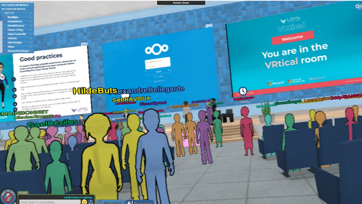 1/ THREAD @lavalvirtual conference has started in virtual reality. Thousands of users in VR using the  @VirBELA1 platform. They've had an overwhelming response & most of the rooms are too small & it's difficult to see the slides.Buzzing!  #LavalVirtualWorld https://www.laval-virtual.com/ 