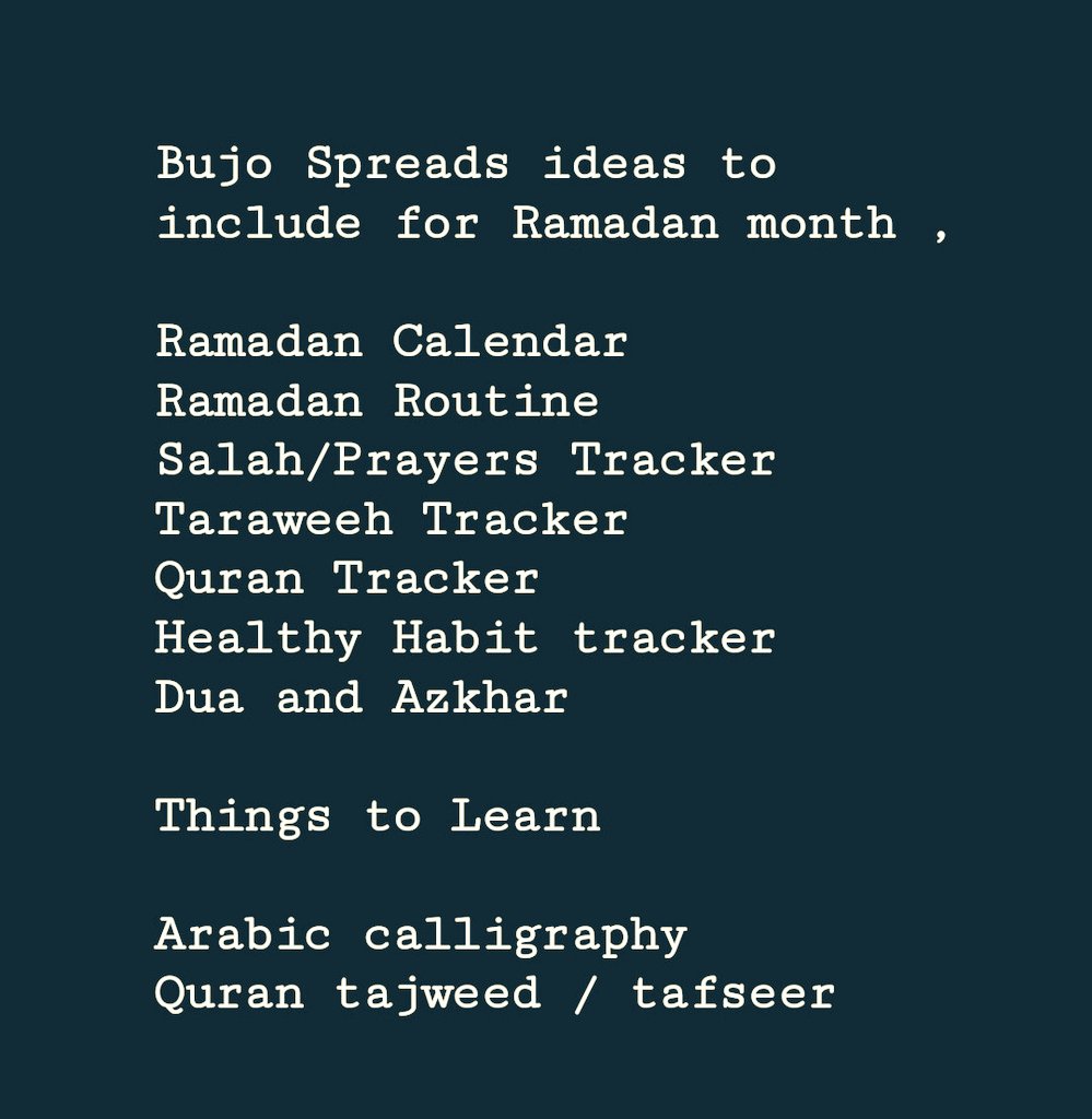 Ramadan Spreads Ideas

#ramadan #ramadanprep #ramadanbujo #ramadan2020 #creativejournaling #muslimjournal #islamicjournal #qurantracker #ramadantracker #بوليت_جورنال #تخطيط_رمضان #رمضان #جدول_رمضان
#شهر_رمضان #bujo #hijabi