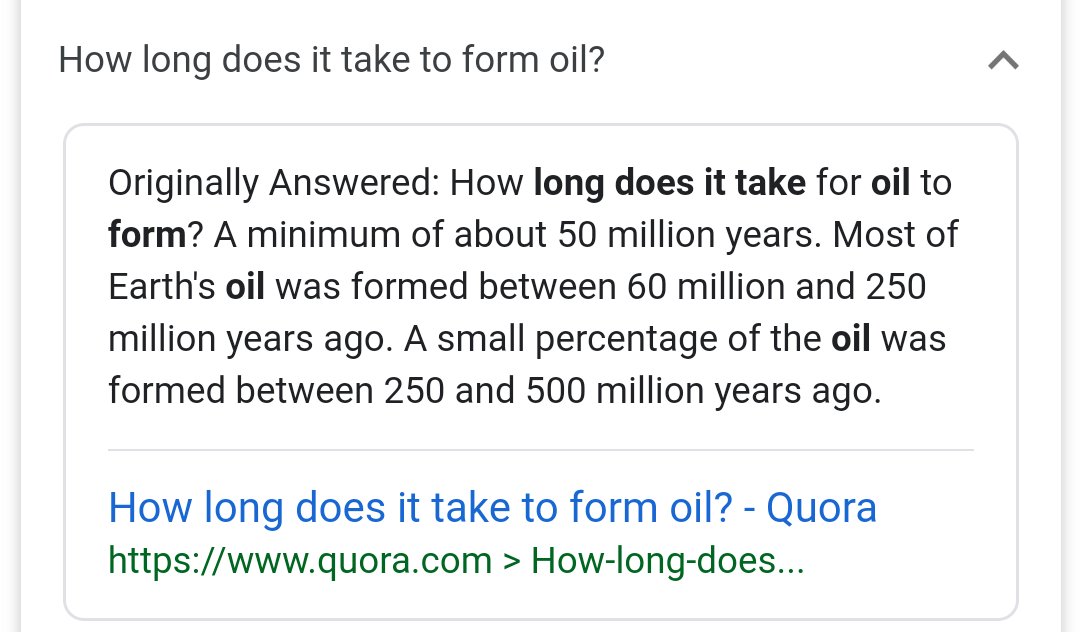 Fossils take up to 100 Million years to turn into crude oil, coal and natural gasIf Earth was 6000 years old acc. to the Bible, we would not have crude oilThe very fact we have crude oil in Nigeria, is proof that the claim that the earth was created 6000 years ago is wrong 