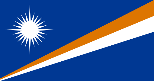 Marshall Islands. 8.5/10. Adopted in 1979 designed by Emlain Kabua, who served as the first First Lady. The diagonal bands represent the equator, the star representing this Northern Hemisphere archipelago. The white and orange portions of the band represent sunrise and sunset.