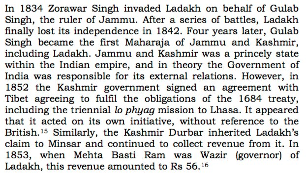 Why did Zorawar Singh invade Tibet and why did the subdued king of Ladakh actively join him? What if I say Zorawar Singh didn't invade Tibet but he rejected the 1684 treaty and decided to undo it by taking Guge? That is exactly what happened. Notice the reference to 1684 Treaty.