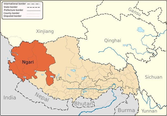 By the way, this is Guge - Ngari Prefecture of Chinese Occupied Tibet.