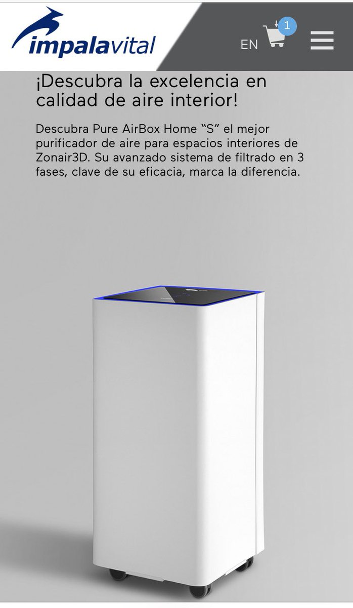 ZONAIR3D's tweet photo. https://t.co/nZifekHGkX

Pure AirBox Home "S" es un equipo portátil de purificación de aire adaptado para ser utilizado en espacios interiores. Su exclusivo sistema filtra el aire contaminado, transformándolo en un aire de calidad óptima, libre de partículas contaminantes. https://t.co/eWFL8yzg41
