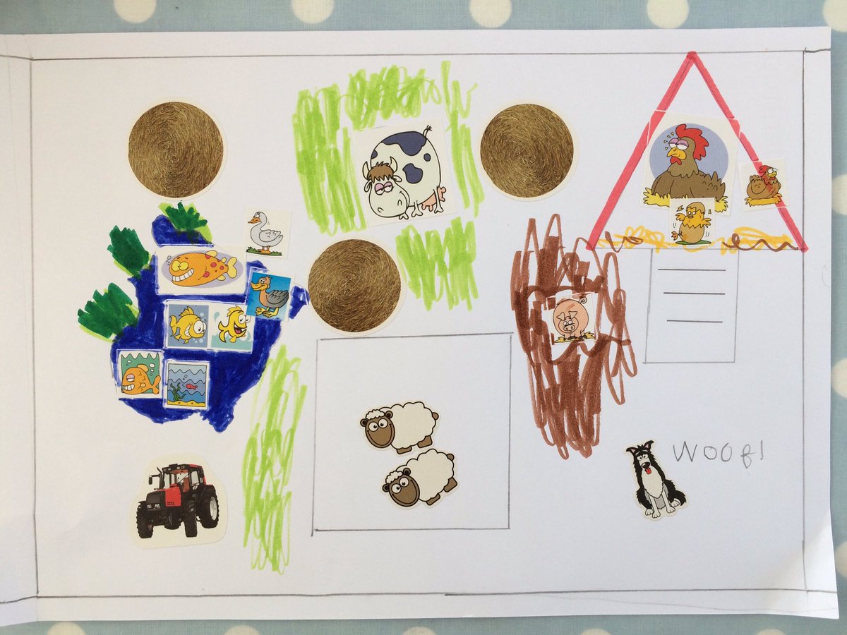 becsgardner's tweet photo. @menstonprimary here’s Harris’s (Elm class, yr1) farm garden - the “woof” was all his idea 💡. Thanks Mr Jones. https://t.co/2T7dpy8mhb