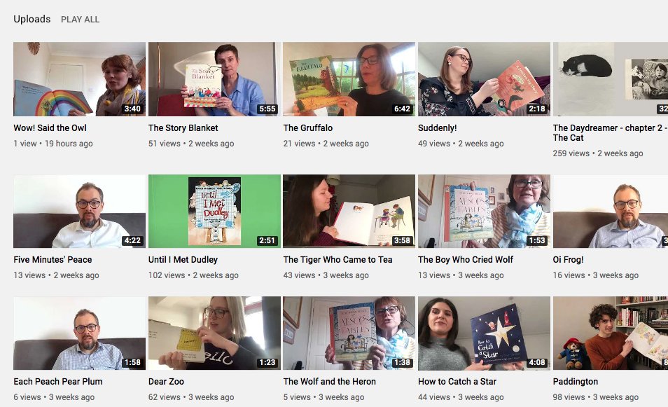 The_UKLA's tweet photo. We love this YouTube channel 'Storytime Storytime' https://t.co/DfO7FZunm7 You can contribute to it too by reading a story and uploading it (details in the comments).  Let's ensure that children continue to be read to! #literacy #readingforpleasure #childrensbooks #UKLAbookawards https://t.co/daSwgTGe1a