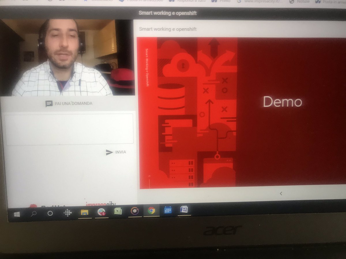 impresacity's tweet photo. E tutto si fa più concreto #CodeReadyWorkspaces @RedHat .. È tempo di demo live! Eccovi Lo sviluppo moderno #OpenShift https://t.co/azkSmBeSp6