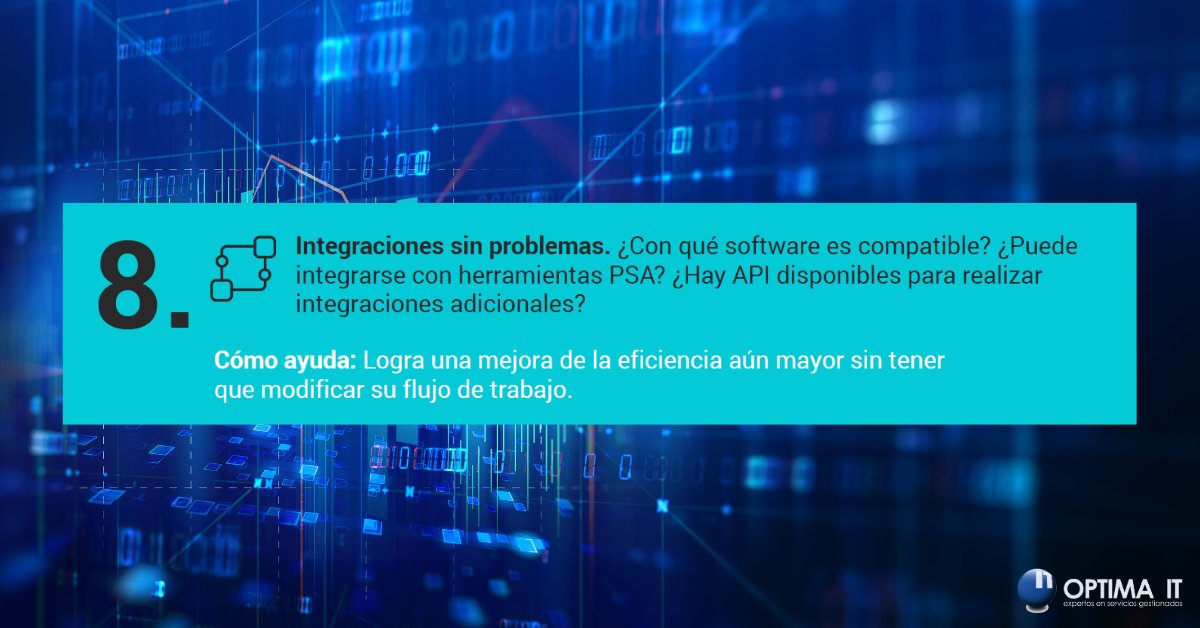 optimait's tweet photo. ¿Qué cosas debes buscar en una solución RMM? 

¿Estás buscando soluciones RMM y no te queda muy claro que ventajas te pueden aportar?
Una de las ventajas es la INTEGRACIONES.

Puedes descargarte nuestra infografía con 10 recursos básicos para ayudarte. https://t.co/lqzox69QDJ https://t.co/0WBjnNLe2j
