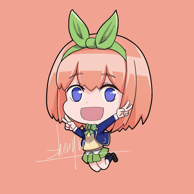 zhenyuanさんがTwitterに投稿した中野四葉(五等分の花嫁)のイラスト。