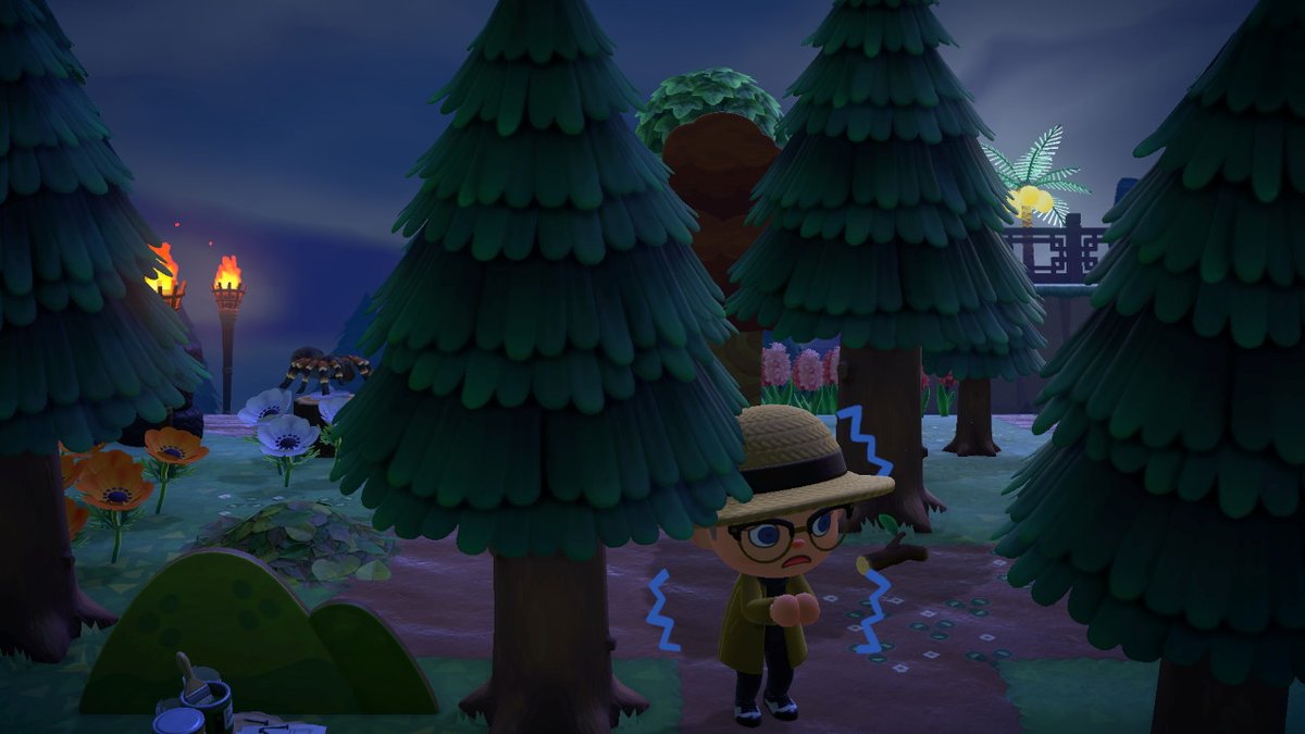 LJPullinger's tweet photo. Making a spooky camp site #AnimalCrossing #ACNH https://t.co/c5Me8MxTS5