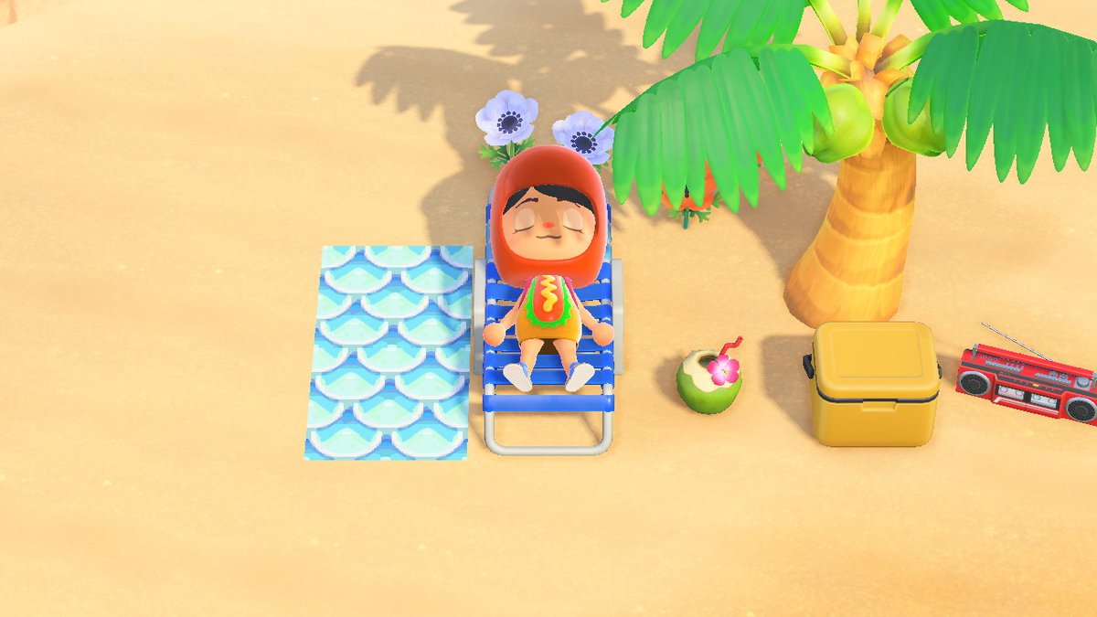 This weather got me ROASTIN! Anyone else hungry, btw? #AnimalCrossing #ACNH #NintendoSwitch