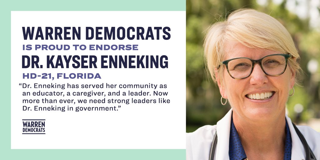 For nearly 30 years, Dr.  @KayserEnneking has served her community as an educator, a caregiver, and a leader. We believe in her plans for Florida’s future, and we’re proud to endorse her for Florida State House District 21.