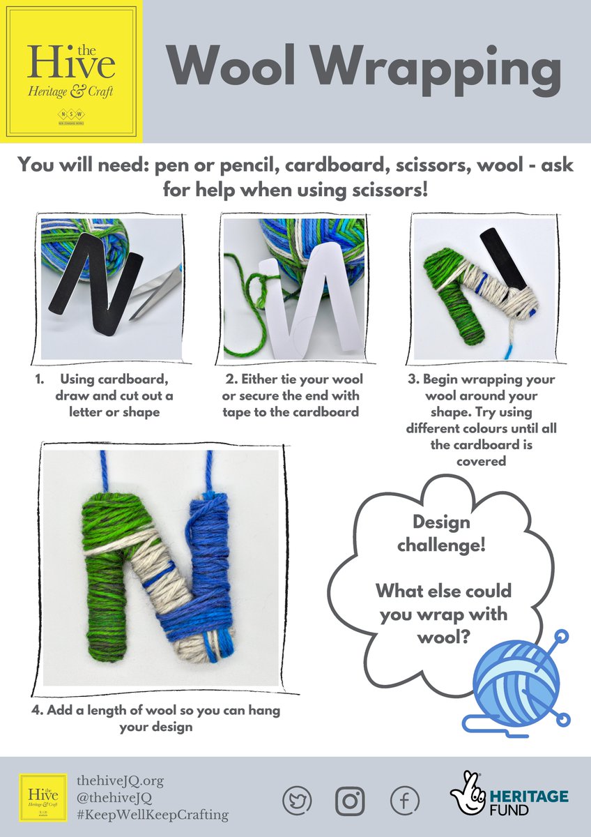 TheHiveJQ's tweet photo. This week we're sharing our guide to wool writing! Spell out decorative names, or NHS to hang in your window and show your support π Don't forget to tag us to share what you've been making!
#KeepWellKeepCrafting #GetCreative #GetCreativeAtHome #CreativeNetwork https://t.co/27GWknh7oR