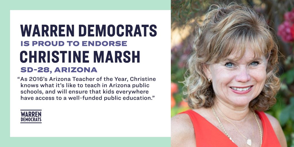 As the 2016 Arizona Teacher of the Year, Christine Marsh knows firsthand what it’s like to teach in Arizona public schools. She will ensure that our kids have access to a quality public education. We proudly endorse  @ChristinePMarsh for State Senate in Arizona’s 28th district.