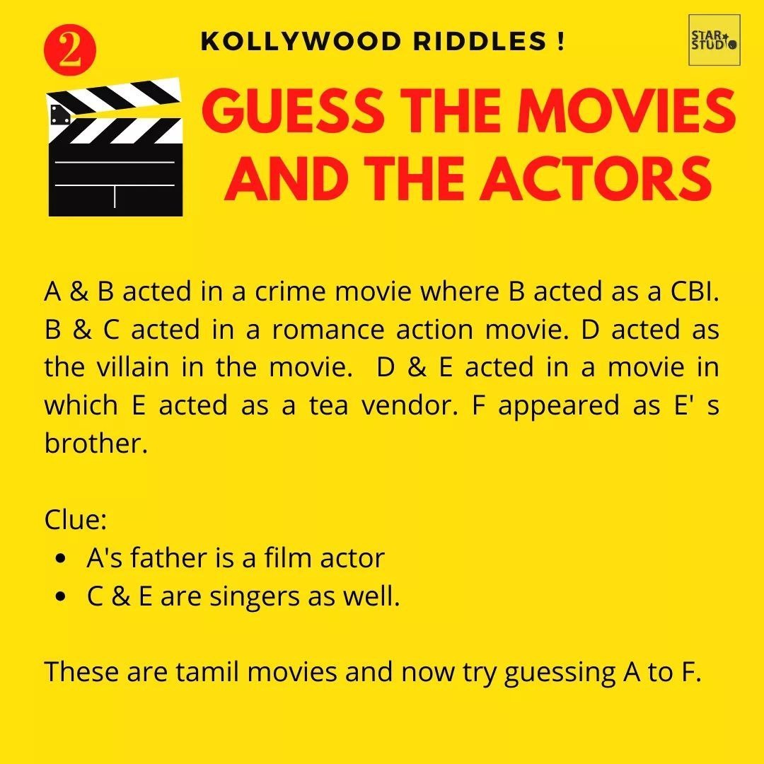 it is SOORASAMHAARAM. Thats the last question of Kamal Hassan quiz. We have a bonus riddle submitted by  @vijayparthiban . 10 mins to find out A to F.