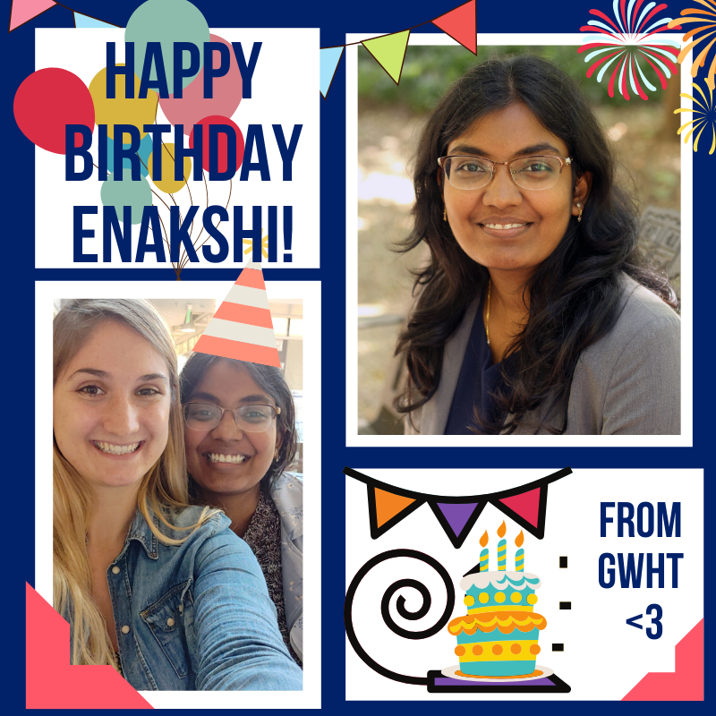 DukeGWHT's tweet photo. A week of celebration. Happy Birthday, Enakshi!! 🥳
The Center wishes you a wonderful time~ 🎉
#LabBirthday #PhDLife #DukeUniversity https://t.co/iaGt1T8fQl