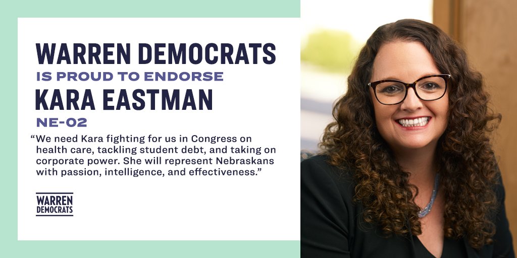 As a social worker, a nonprofit leader and as a champion for change, Kara Eastman is exactly the kind of person we need in Congress to join the fight for a better future for Nebraska and our country. We’re excited to endorse  @KaraForCongress.