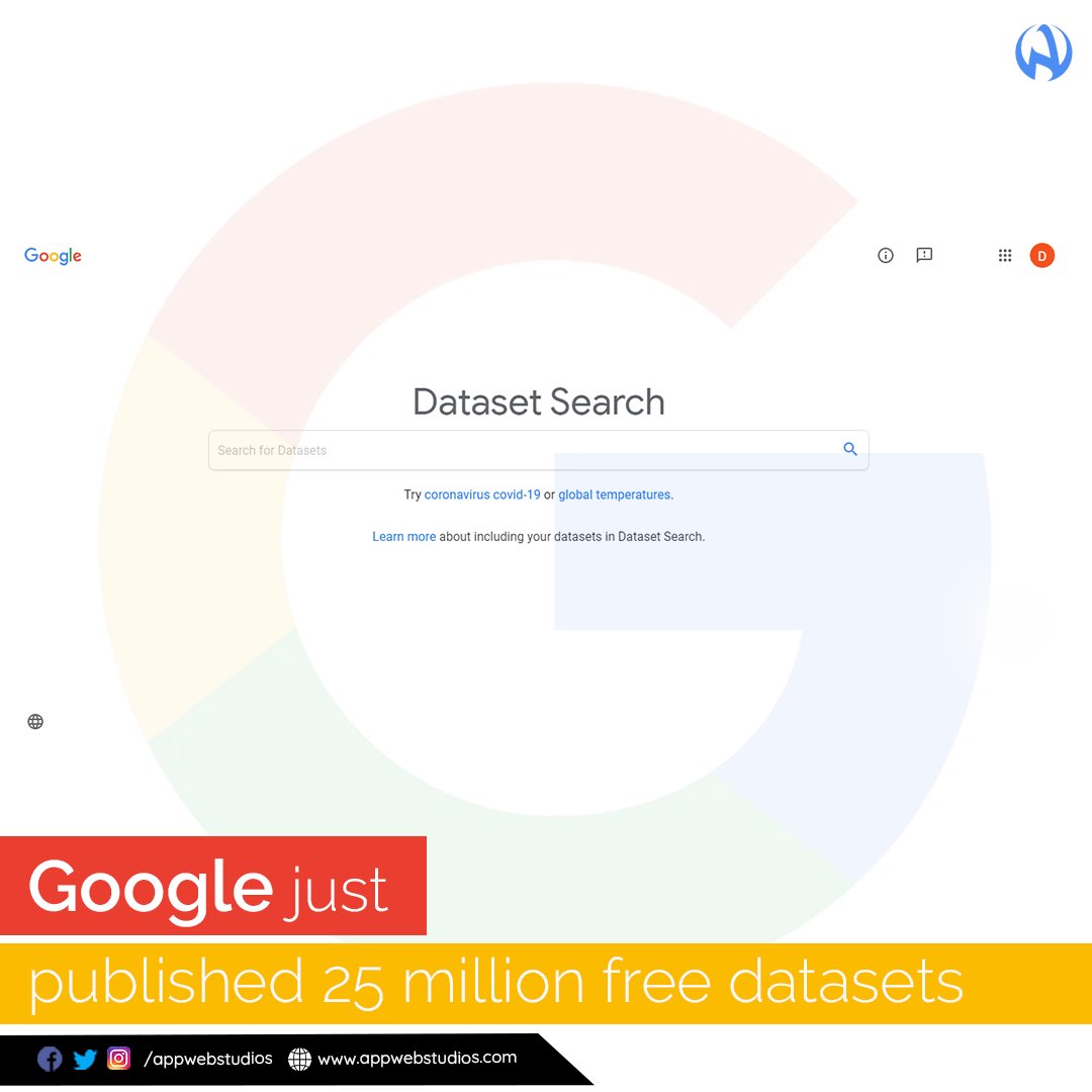 AppWebStudios's tweet image. #Google #googledata #dataset