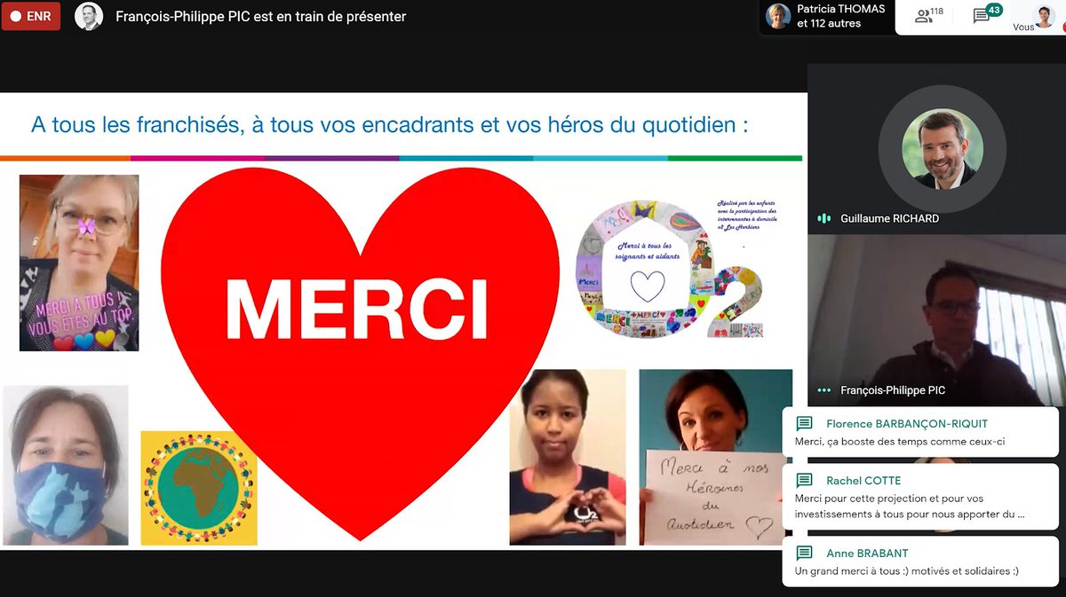 franchiseo2's tweet photo. Organisation d'une #visio-conférence avec @GuillaumOuicare, Président, fondateur du @GroupeOuiCare, François-Philippe Pic, Directeur général d'O₂ Care Service et les franchisés. L'occasion de les féliciter eux et leur équipe pour leur mobilisation sur le terrain.  #franchise https://t.co/LOr8t6Zg3y