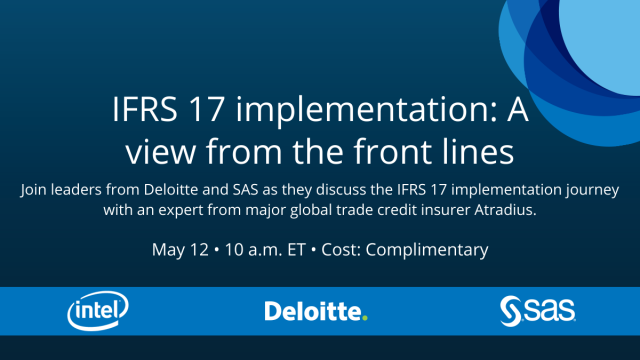 The race to IFRS 17 compliance is underway. What’s working? What’s not? What’s next? What’s the impact of COVID? In this 5/12 webinar sponsored by <a href="/Intel/">Intel</a>, leaders of @AtradiusUS, <a href="/SASsoftware/">SAS Software</a>, <a href="/Deloitte/">Deloitte</a> weigh in. Join us live! bit.ly/2wZec73