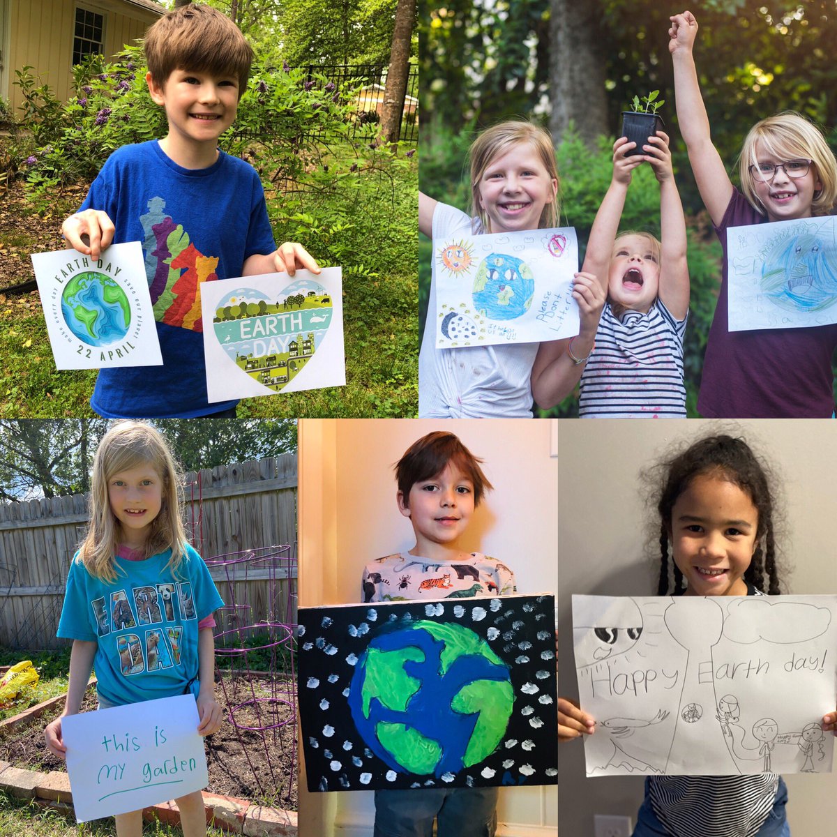 MsRDrake's tweet photo. This is how we celebrate #EarthDay!  Today try planting seeds, make a poster or painting out of recycled materials, or write a letter to someone sharing how to care for the Earth.  The future of the world is in our hands! 🌎 #huntergtaig #Drakesdreamteam  @HunterPrincipal https://t.co/Hif4iQvqL7
