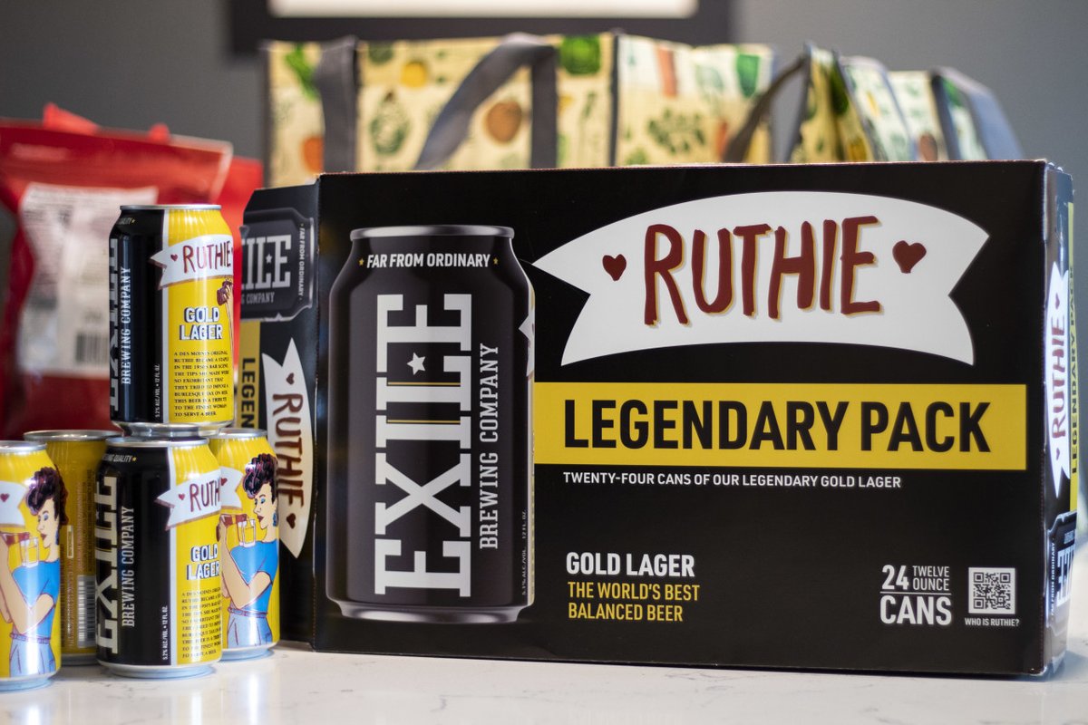 ExileBrewingCo's tweet photo. Coming soon, for a limited time you will be able to enjoy the World's best balanced beer 24 cans at a time 🍻 #enjoyyourexile #legendarypack https://t.co/2hF8H2HThc
