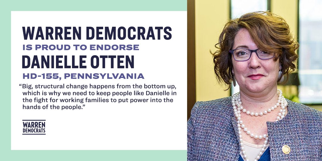 Big, structural change happens from the bottom up, which is why we’re proud to support  @Danielle_4PA in her re-election to the Pennsylvania State General Assembly. We need to keep people like her in the fight for working families.