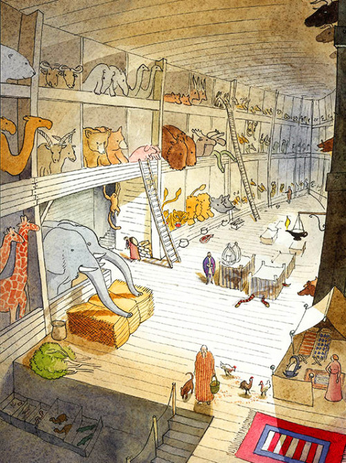 MenschOhneMusil's tweet photo. Warwick Hutton - Interior of Noah’s Ark, 1977. https://t.co/3SX7vPXNZV