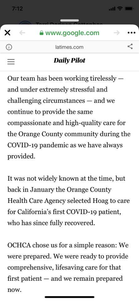 Why is Orange County on the downside of the curve? Because we had the first cases of CV19 back in Jan. Taking into account incubation, we likely had it longer. Hoag Hospital is 45 minutes away from Disneyland door-to-door in traffic (freeway or sidestreets). 1/