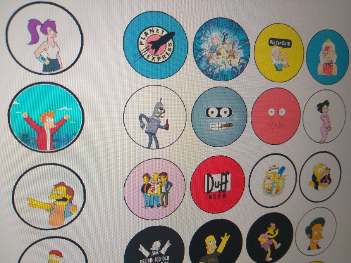 Nuevos diseños!
#Simpson #TheSimpsons #futurama #duff #RollingStones #badges