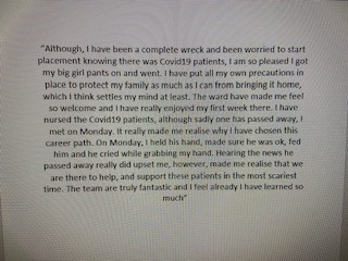 Please see the quote below, from a student nurse working for <a href="/NottsHealthcare/">Nottinghamshire Healthcare</a>  who totally sums it up when they say how frightening this is for frontline staff #NHSheroes #COVID19 <a href="/DEBBOYER2/">DEB BOYER 💙</a> <a href="/homan_louise/">Louise Homan</a> <a href="/NaylorCorrina/">Corrina Naylor</a> <a href="/CordallLesley/">Lesley Cordall</a>