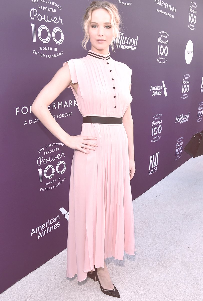 Jennifer Lawrence wearing pink 