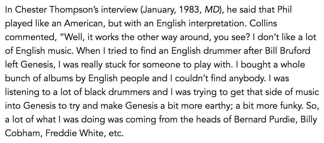 Phil Collins once said in an interview that some of his drumming was influenced by, or even taken directly from the mind of Bernard Purdie.