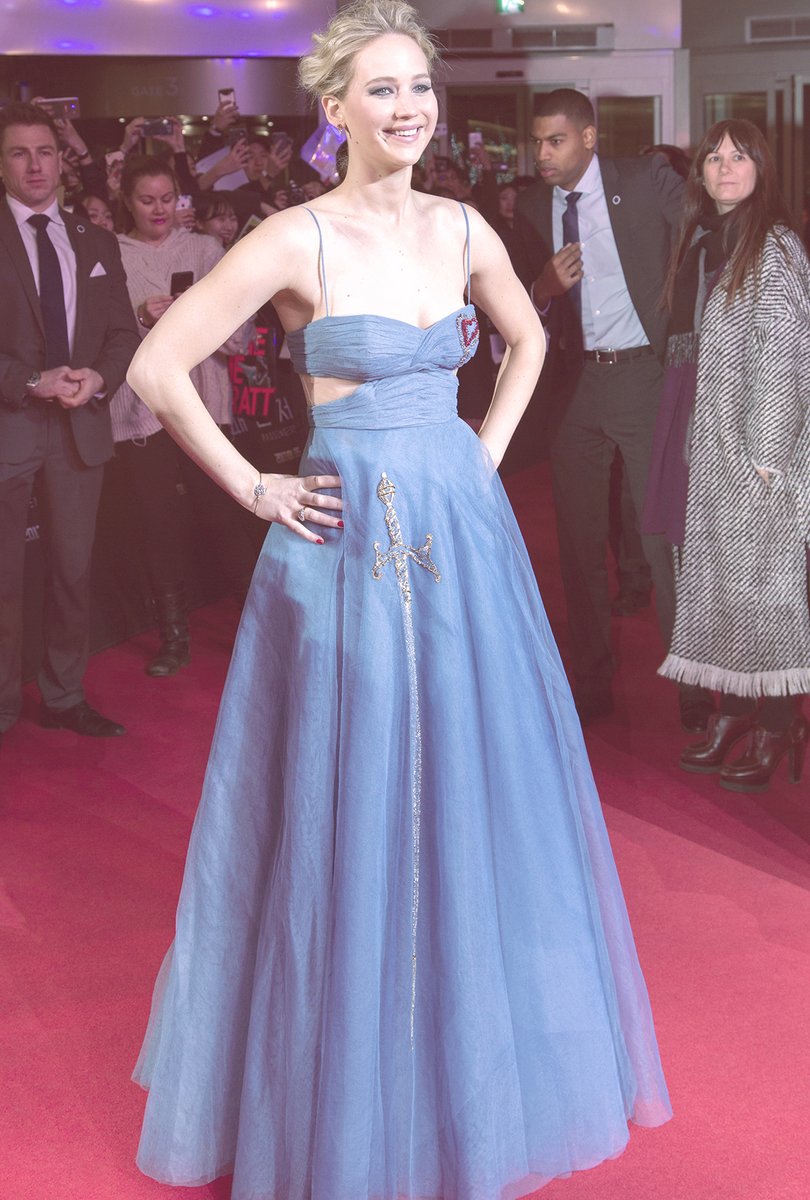 Jennifer Lawrence wearing blue 