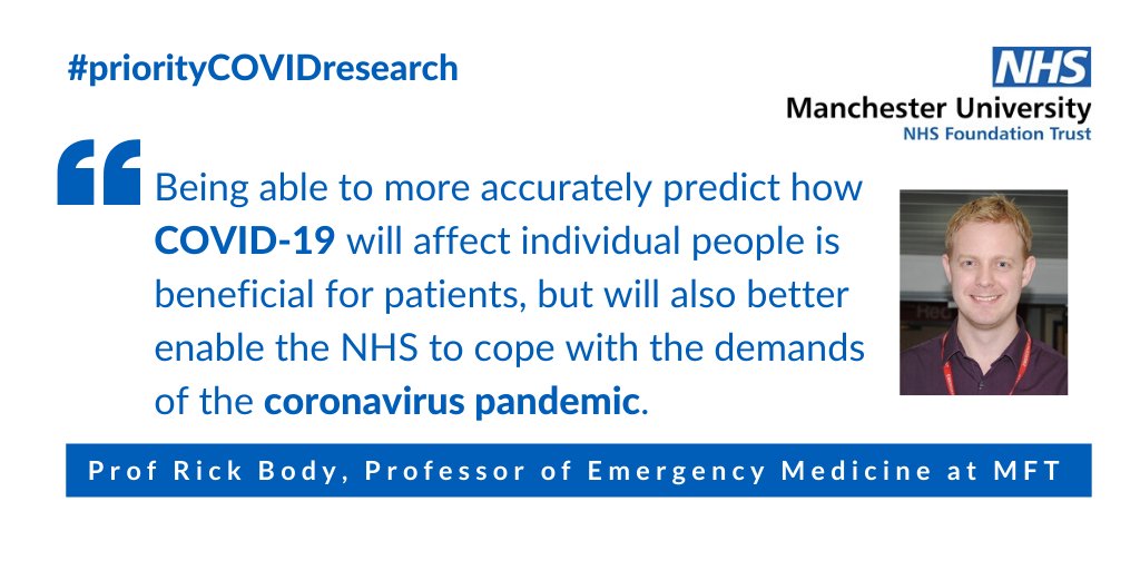MFT Research and Innovation (@mft_research) on Twitter photo We have recruited our first <a href="/MFTnhs/">MFT NHS</a> patient to the PRIEST #COVID19 study.
Led by <a href="/sheffielduni/">The University of Sheffield</a> & sponsored by <a href="/SheffieldHosp/">Sheffield Hospitals</a>, this #priorityCOVIDesearch aims to help A&E departments predict serious #coronavirus cases
Read more 👇
research.cmft.nhs.uk/news-events/fi… We have recruited our first <a href="/MFTnhs/">MFT NHS</a> patient to the PRIEST #COVID19 study.
Led by <a href="/sheffielduni/">The University of Sheffield</a> & sponsored by <a href="/SheffieldHosp/">Sheffield Hospitals</a>, this #priorityCOVIDesearch aims to help A&E departments predict serious #coronavirus cases
Read more 👇
research.cmft.nhs.uk/news-events/fi…