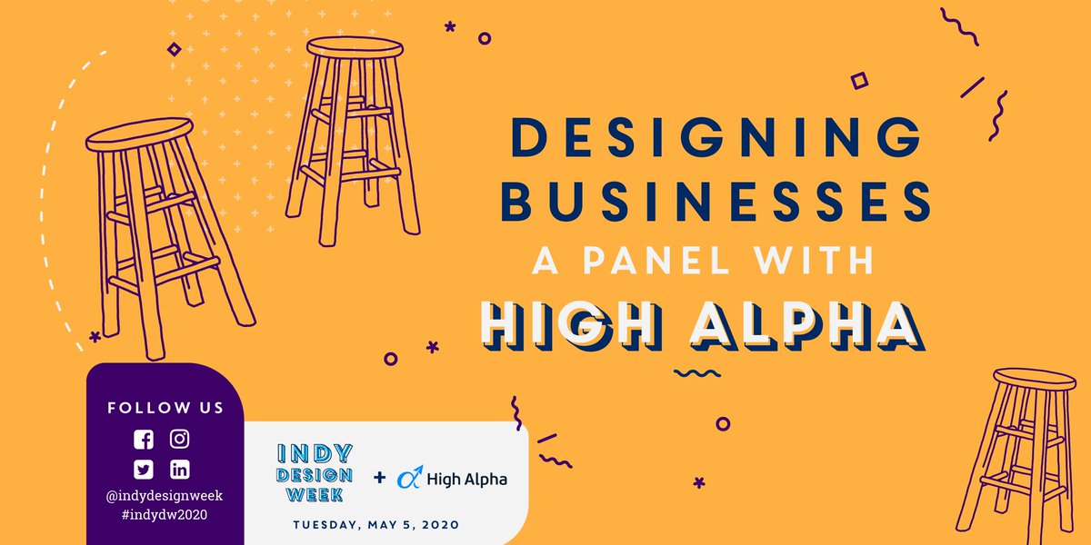 IndyDesignWeek's tweet photo. FEATURED EVENT: Designing Businesses, Panel Discussion with @highalpha
TUE MAY 5, 9 - 10:30am
MORE INFO https://t.co/yoW3RP1gCX
RSVP https://t.co/CNYxfUbbNE
PURCHASE AN ALL-ACCESS PASS https://t.co/654bhbq1R2
FULL SCHEDULE https://t.co/XSpmkMtsFK
MORE INFO https://t.co/eDnn5GUFTt https://t.co/Qlf8oOAWWr