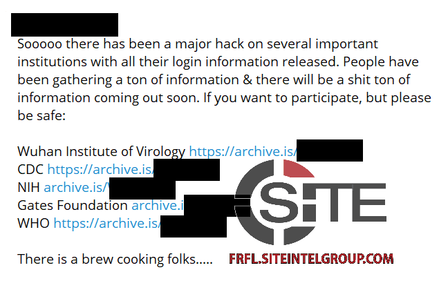 4) Our findings were also cited in  @VICE, to which I explained that amid the  #COVID19 pandemic, the far-right is growing an “enormous capacity to disseminate” such content—from conspiracy theories to “hacked” data like yesterday’s https://www.vice.com/en_us/article/akwxzp/neo-nazis-are-spreading-a-list-of-emails-and-passwords-for-gates-foundation-and-who-employees