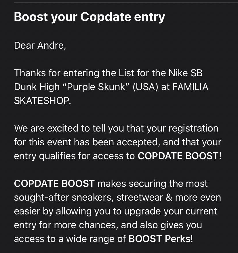 UnusualGenesNYC's tweet photo. Update on my submission, I’m in @snkr_twitr @solefed! 🤞🏾🤞🏾🤞🏾🤞🏾#420day #nikesb #purpleskunk https://t.co/yMW5G25wi2