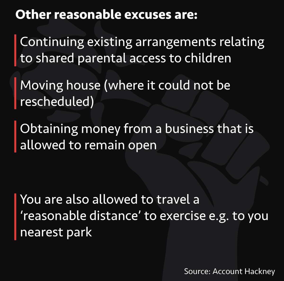 Other reasonable excuses