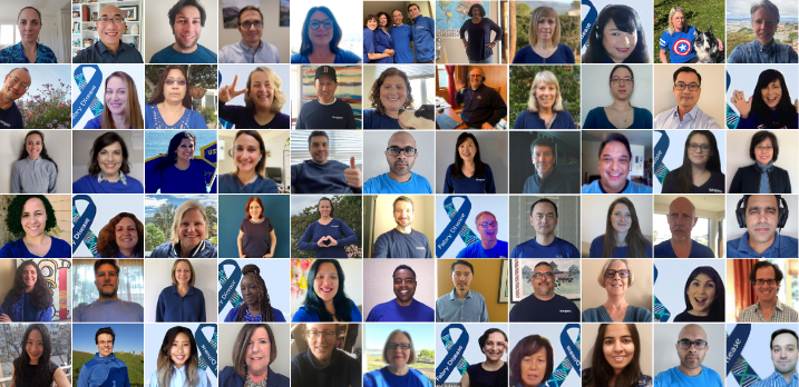 MPSSocietyUK's tweet photo. Super impressed by @SangamoTx for supporting #FabryAwarenessMonth this April! @SangamoTx had employees wear it blue and take their photo which has been complied below. We are absolutely in awe of the support and this beautiful collage of blue! Thank you!💙 https://t.co/0wP2pbt2ul