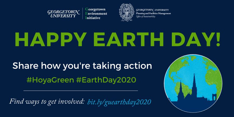 As a community, we all have a part to play in creating a more sustainable world. In partnership with  @sustainableGU, we're celebrating all the ways in which our Hoyas commit to sustainability on campus and at home. #EarthDay2020    #HoyaGreen