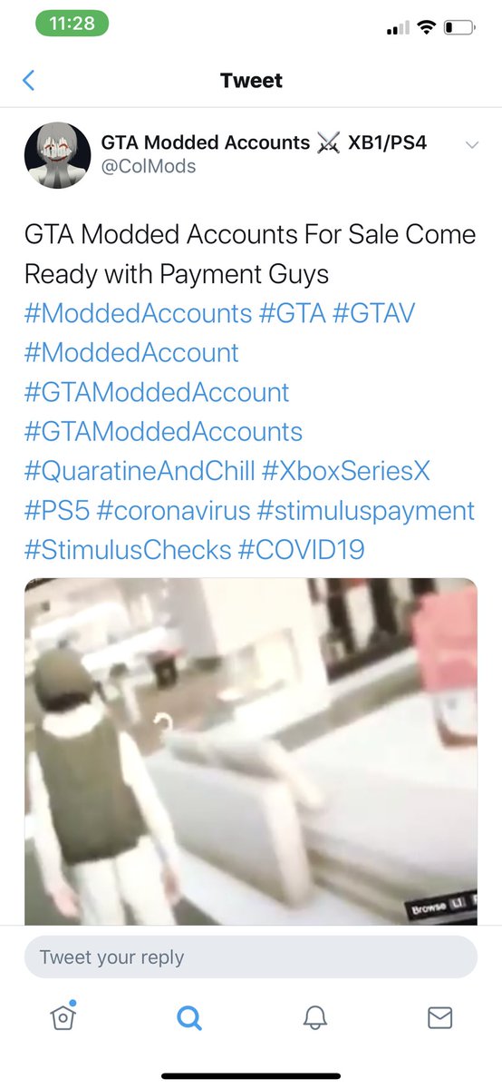 MaisonSolez's tweet image. @colmods is a SCAMMER! He just scammed my friend for a gta account and insta blocked him... this scum bag is even using #stimuluschecks as a hashtag! Please RT for awareness and report this scum, let’s stop this from happening to someone else. ✊🏽
Check thread for full proof.