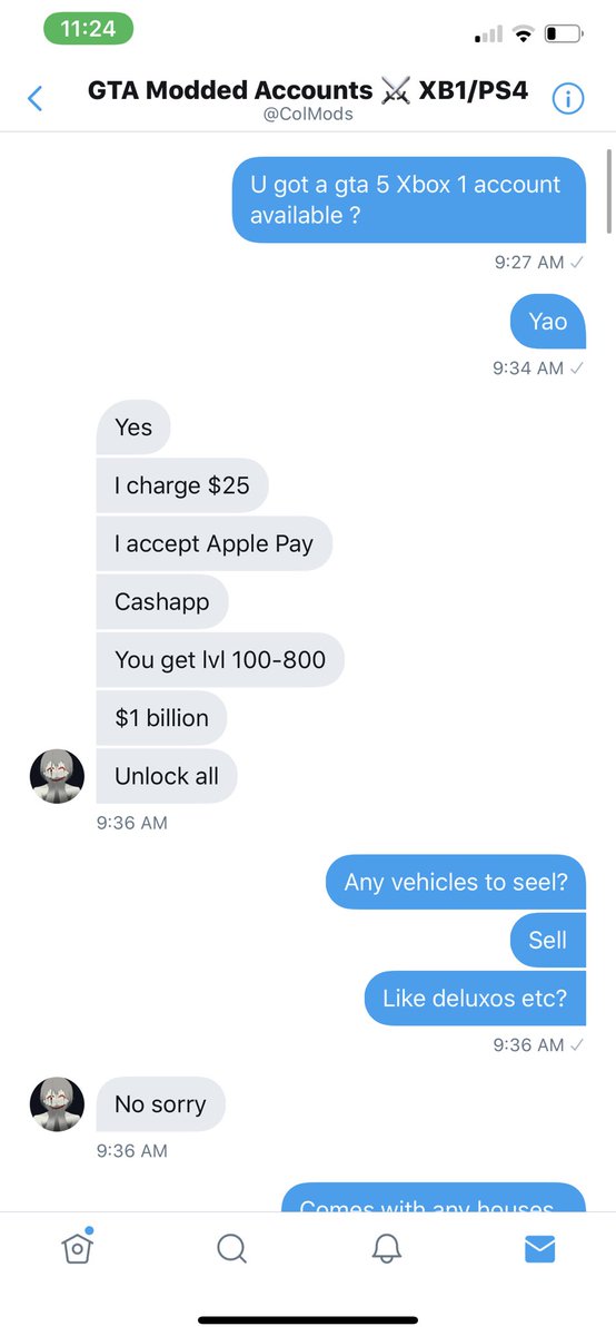 MaisonSolez's tweet image. @colmods is a SCAMMER! He just scammed my friend for a gta account and insta blocked him... this scum bag is even using #stimuluschecks as a hashtag! Please RT for awareness and report this scum, let’s stop this from happening to someone else. ✊🏽
Check thread for full proof.