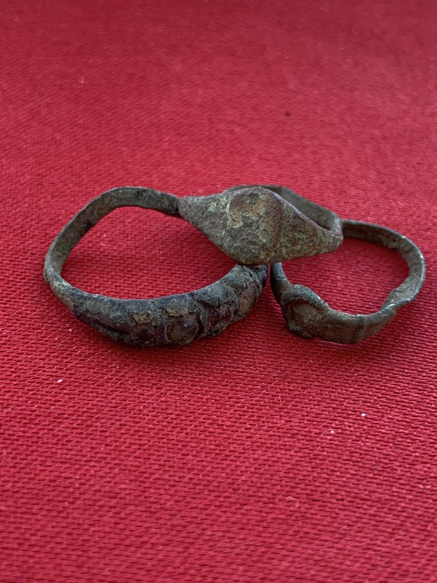 ...the three copper rings are also thought to be Victorian in age. Most of the rings appear to have been made for children or women as when I put them on my finger, I’m unable to get them even halfway down...