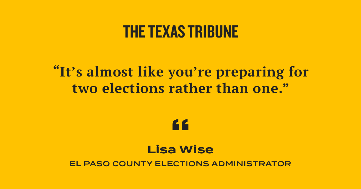 Yellow quote card reading: “It’s almost like you’re preparing for two elections rather than one.