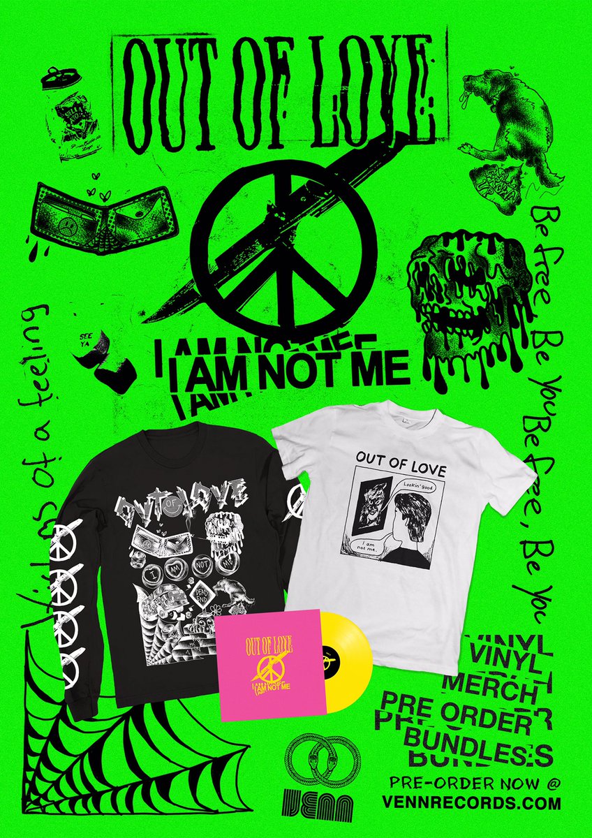 OUTOFLOVEPUNK's tweet photo. ‘I AM NOT ME’ 7” out July 17th on @VennRecords - cop something on pre-order from the link below ❤️ 

https://t.co/pCHv4AReRY https://t.co/Sbu2YC6iEZ